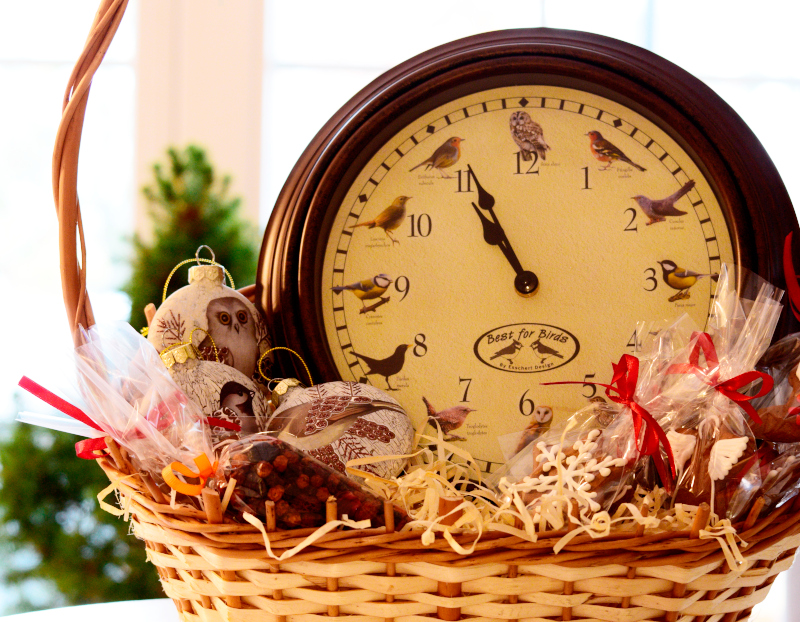 Zegar z odgłosami ptaków na Boże Narodzenie